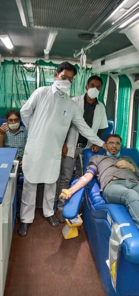 Blood donation camp organised by SGJSS — community health initiative, Rajasthan